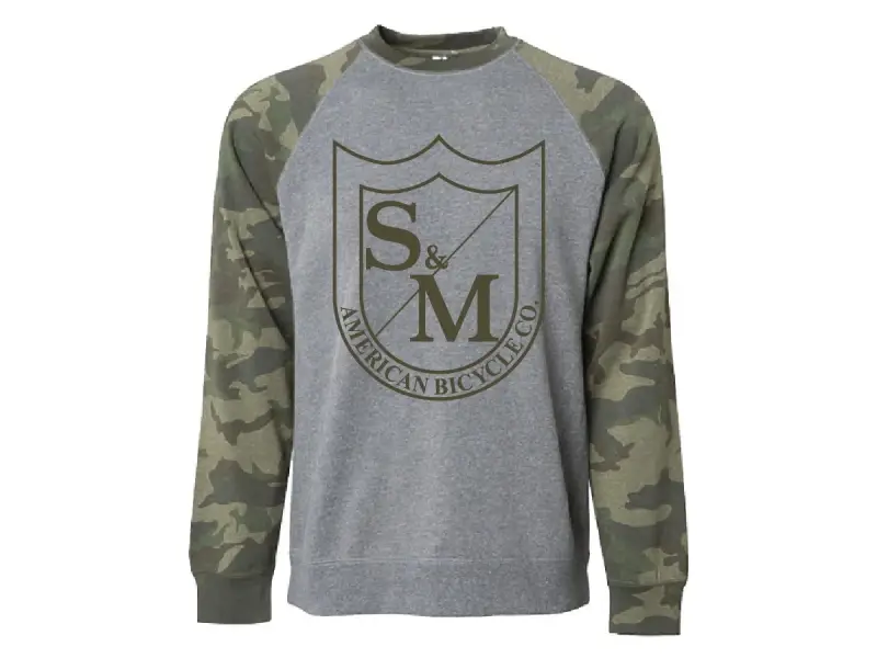 S&M Bikes "Big Shield Sweater" Pullover - Grey/Camo