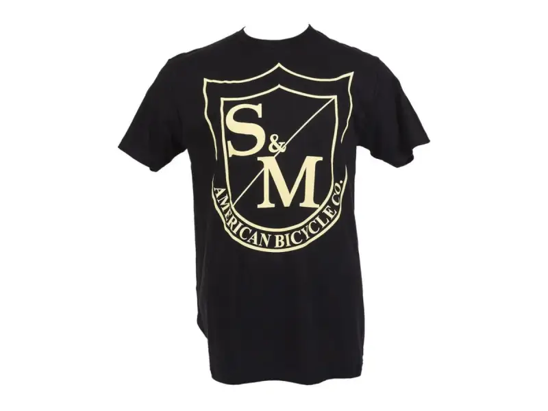 S&M Bikes "Big Shield" T-Shirt - Black/Cream