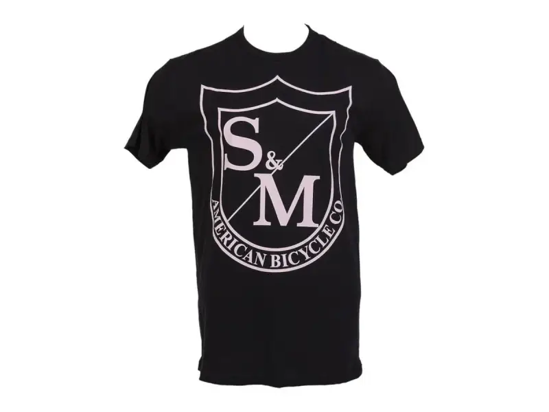S&M Bikes "Big Shield" T-Shirt - Black/Pink