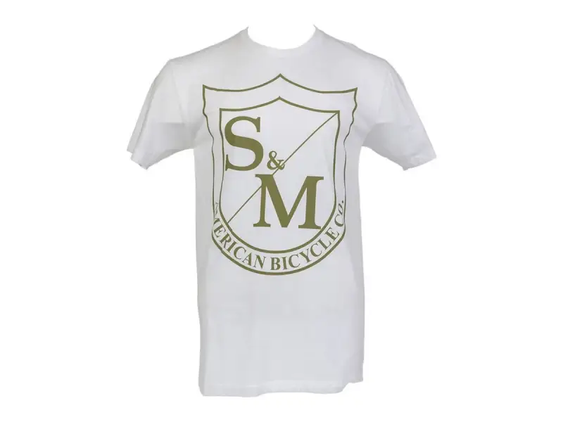 S&M Bikes "Big Shield" T-Shirt - White/Khaki