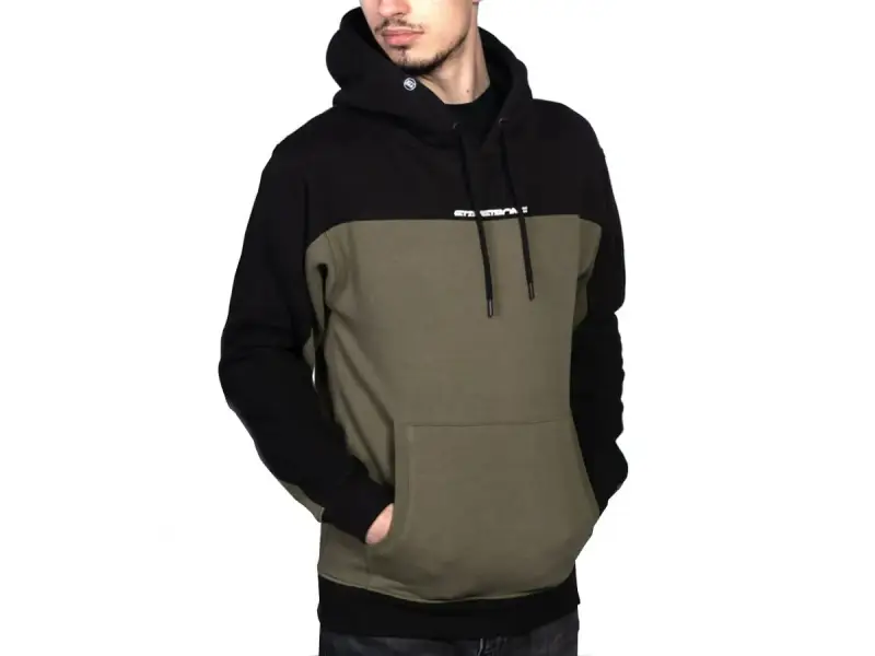 Stay Strong "Cut Off" Hooded Pullover - Army Green