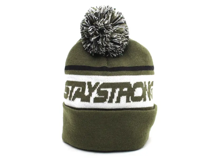 Stay Strong "Faster Bobble" Beanie  - Army Green/Black