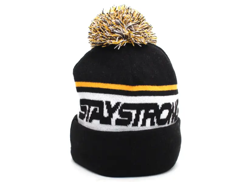 Stay Strong "Faster Bobble" Beanie  - Black/Yellow