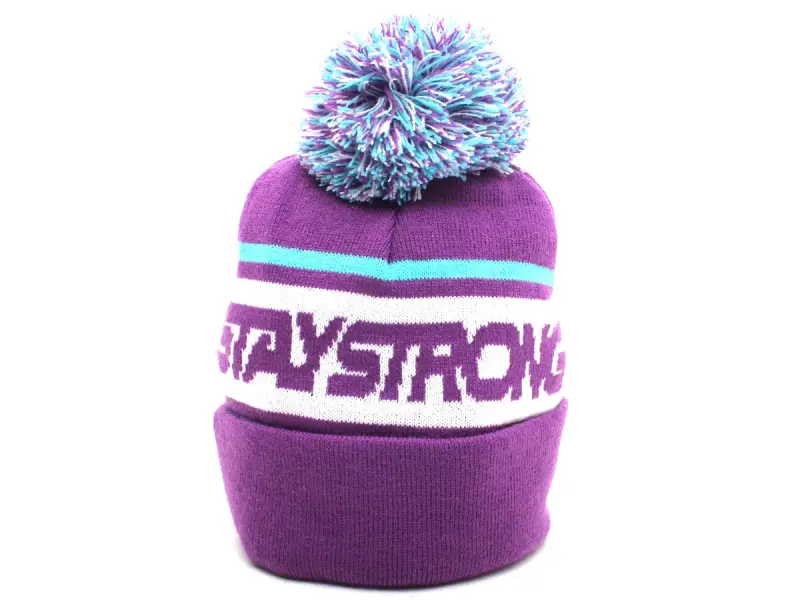 Stay Strong "Faster Bobble" Beanie  - Purple/Blue