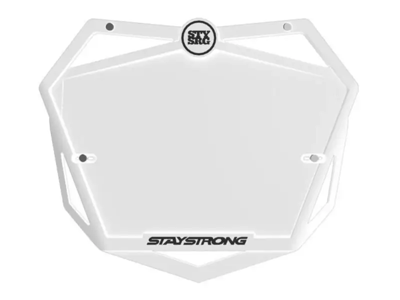 Stay Strong "Pro" BMX Race Nummernschild - White