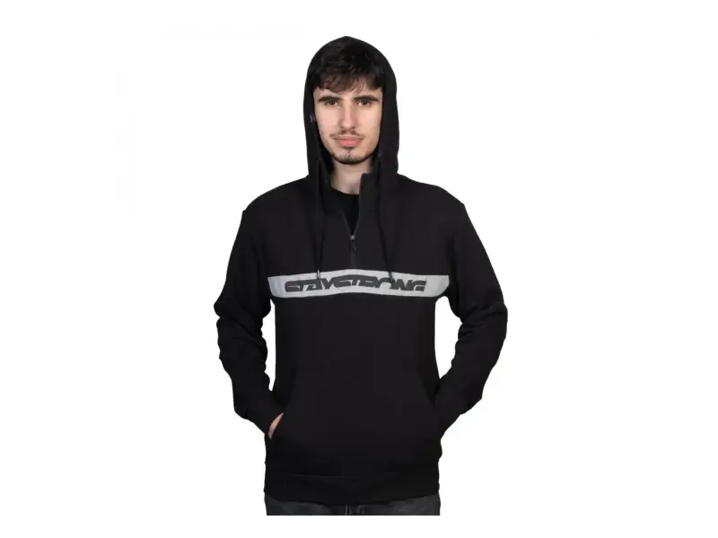 Stay Strong "Cut Stripe 1/4 Zip" Sweater - Black/Grey