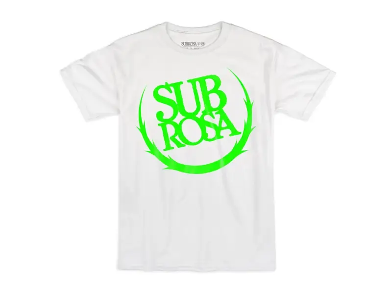 Subrosa Bikes "Big Crest" T-Shirt - White/Green