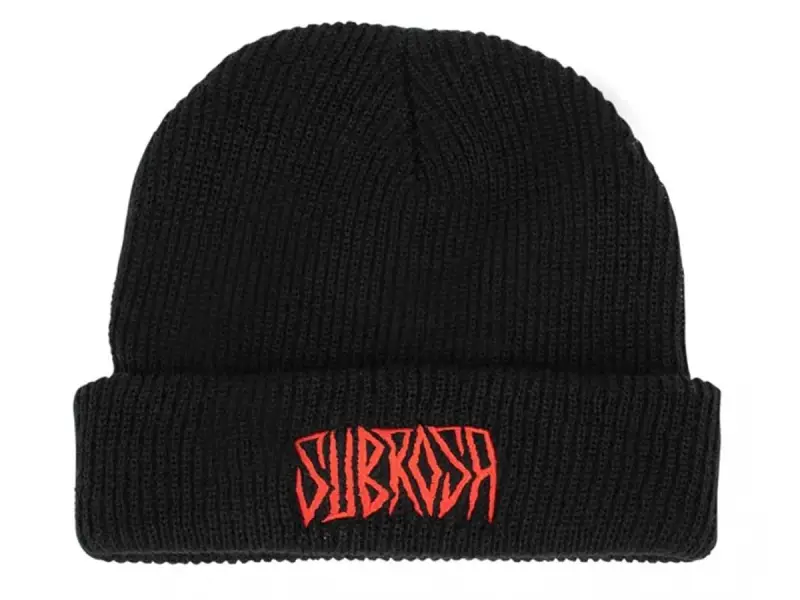 Subrosa Bikes "Carved" Beanie - Black/Red
