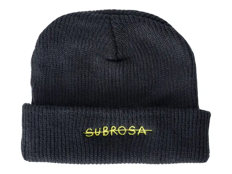 Subrosa Bikes "Crossed" Beanie Mütze - Black/Yellow