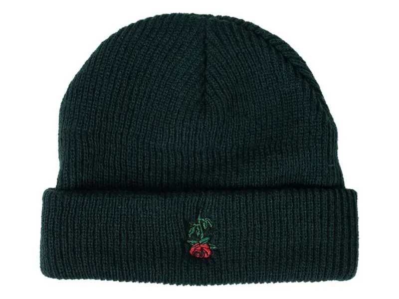 Subrosa Bikes "Rose Embroidered" Beanie - Dark Green