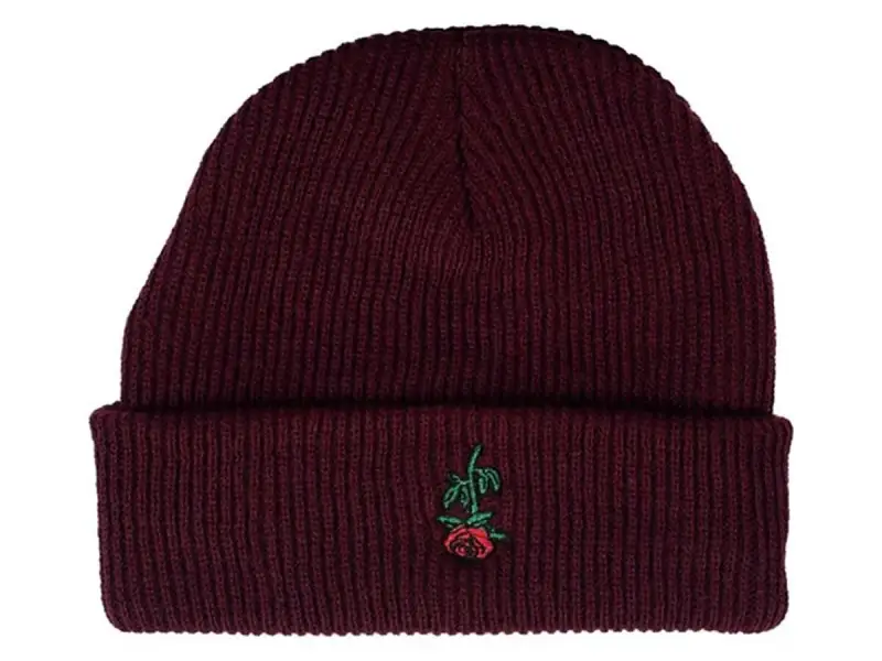 Subrosa Bikes "Rose Embroidered" Beanie Mütze - Maroon