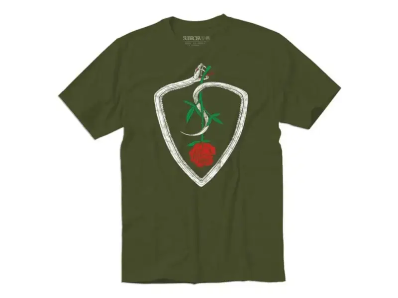 Subrosa Bikes "Snake Shield" T-Shirt - Military Green
