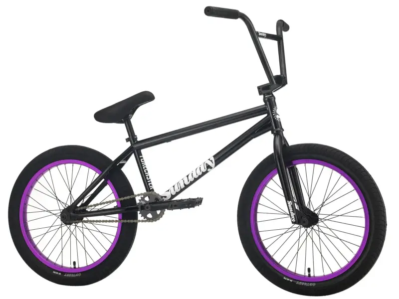 Sunday Bikes "Forecaster Alec Siemon" 2021 BMX Rad - Gloss Black/Purple - Freecoaster