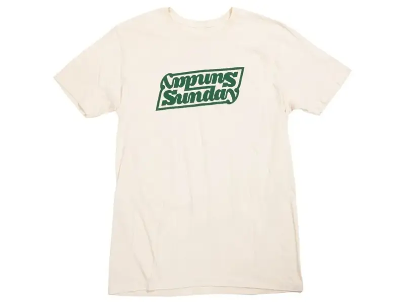 Sunday Bikes "Linked" T-Shirt - Off White/Forest Green