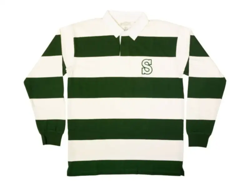 Sunday Bikes "Rugby" Longsleeve - Off White/Forest Green