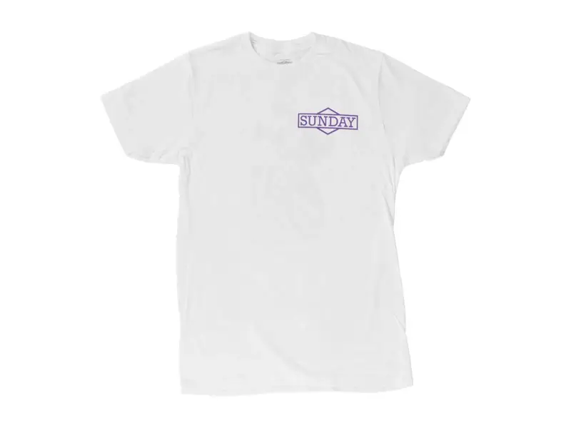 Sunday Bikes "Sweeper" T-Shirt - White/Purple