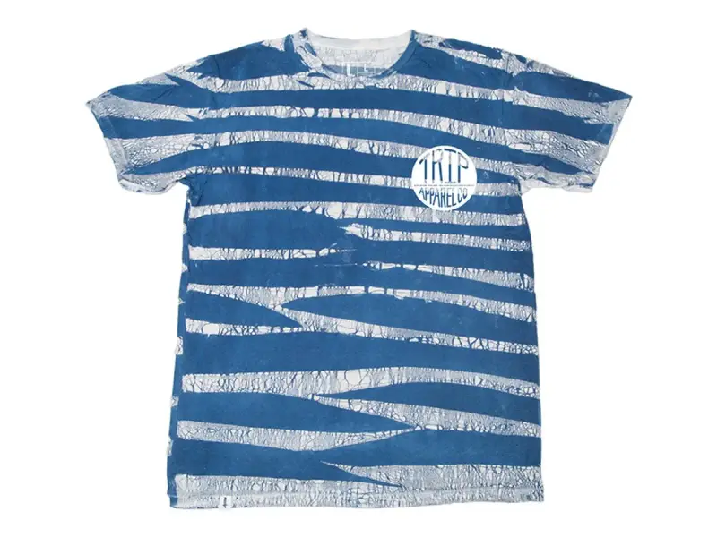 The Trip "Trixton" T-Shirt - Tie Dye Blue Stripe