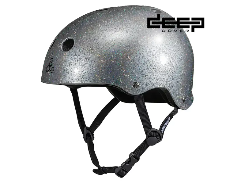 Triple 8 "Deep Cover" BMX Helm - Silver Glitter