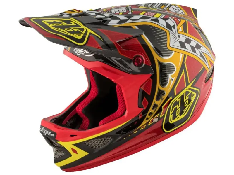 Troy Lee Designs "D3 Carbon" Fullface Helm - Longshot Red (MIPS)