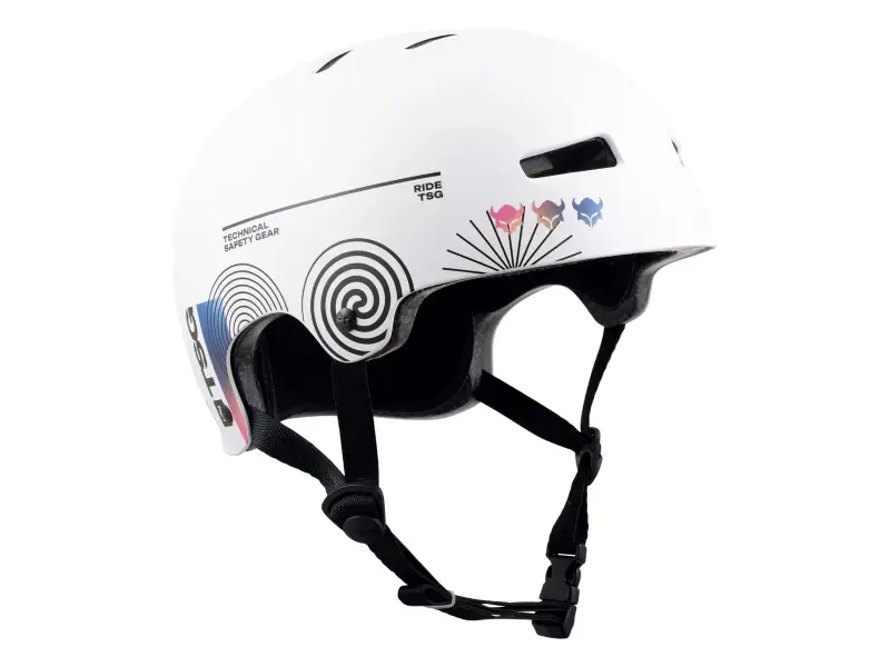TSG "Evolution Graphic Design" BMX Helm - White Board-Cast