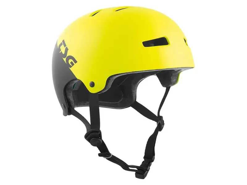 TSG "Evolution Youth Graphic Design" Helmet - Divided Acid Yellow/Black