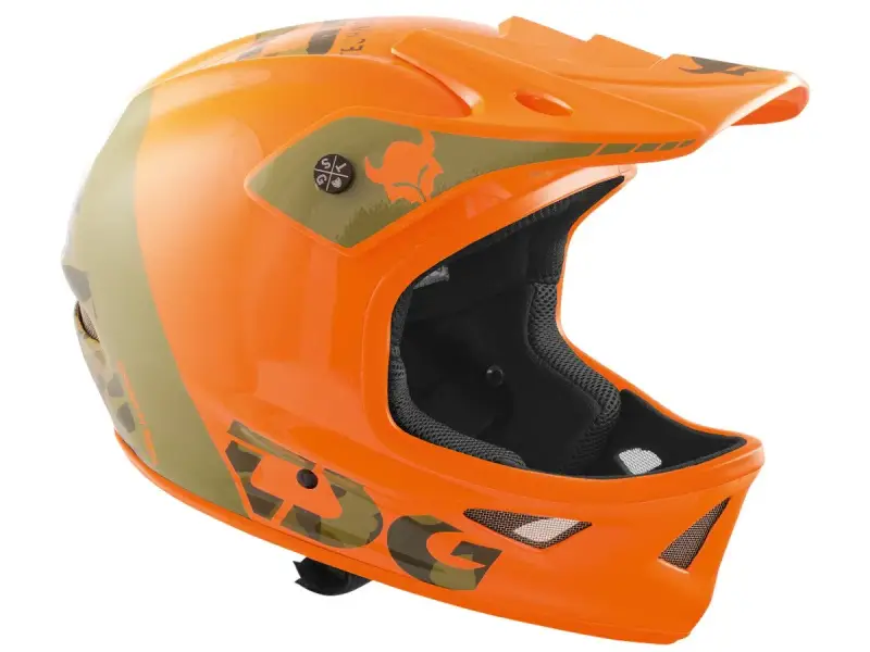 TSG "Squad Graphic Design" Fullface Helmet - Trap Acid Orange
