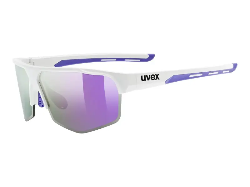 uvex "axos set" Sonnenbrille - Mirror Purple Lens / White Matt