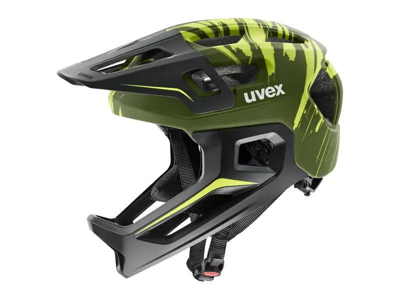 uvex "react jr. fullface" Fullface Helm - Dark Olive Matt (Kids)