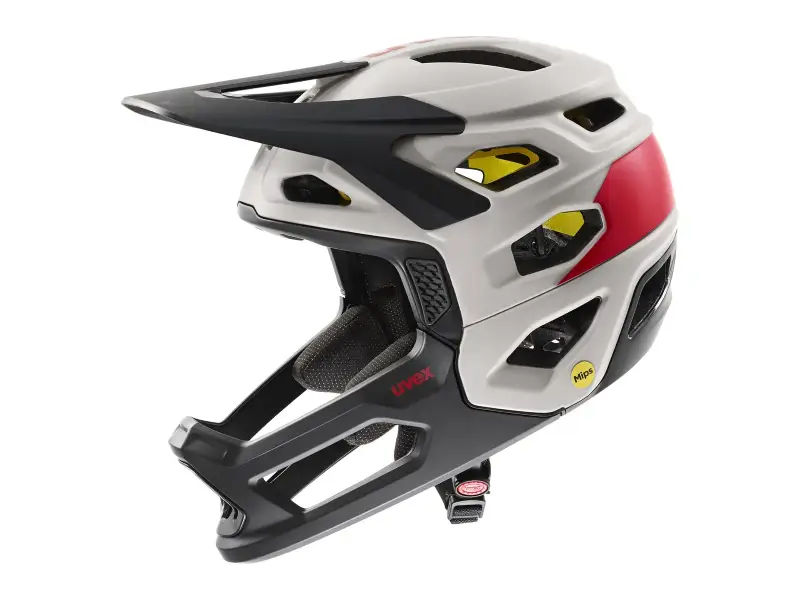 uvex "revolt MIPS" Fullface Helm - Oak Brown-Red Matt