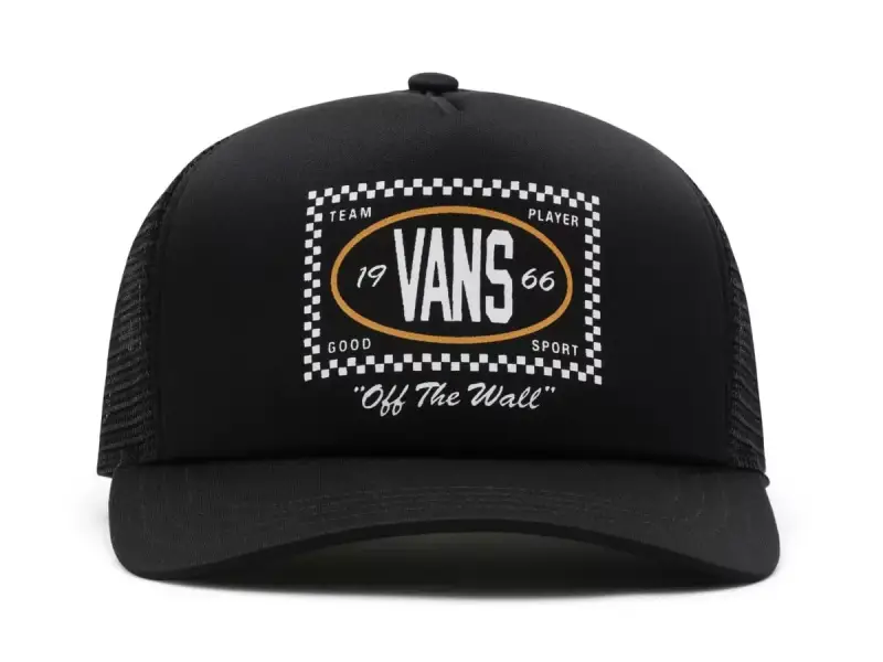 Vans "Checkers Curved Bill Trucker" Kappe - TR Black