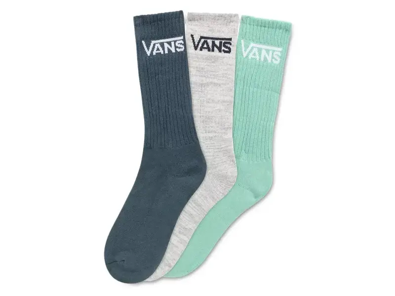 Vans "Classic Crew" Socks (3 Pair) - Dusty Jade Green Assorted