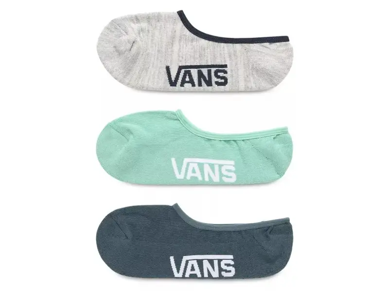 Vans "Classic Super No Show" Socks (3 Pair) - Dusty Jade Green Assorted