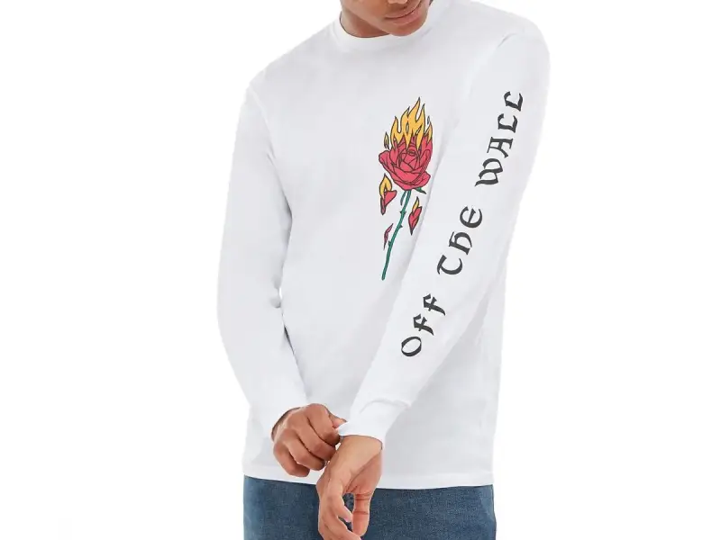 Vans "Flaming Rose LS" Longsleeve - White