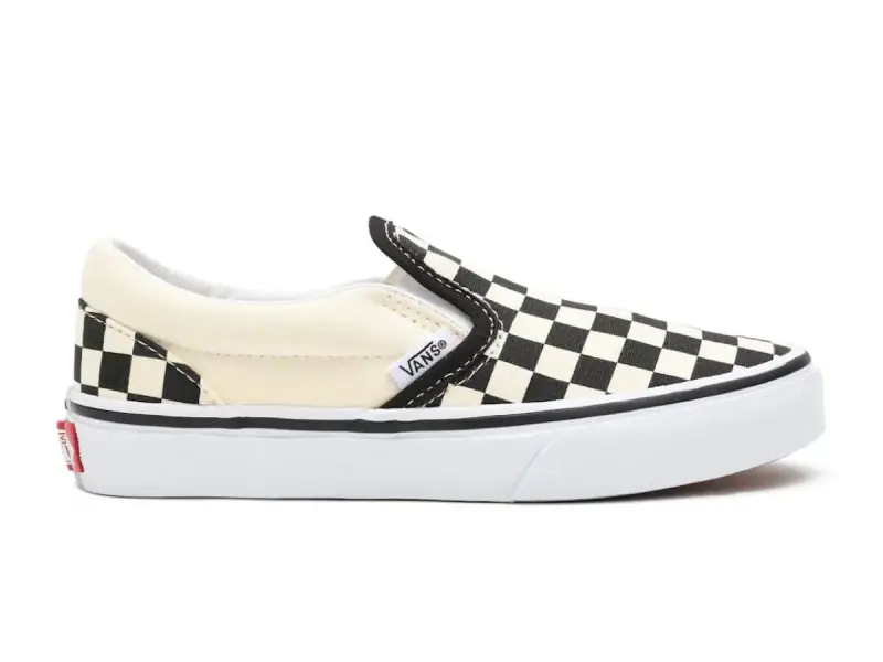 Vans "Kinder Classic Slip-On" Shoes - (Checkerboard) Black/White