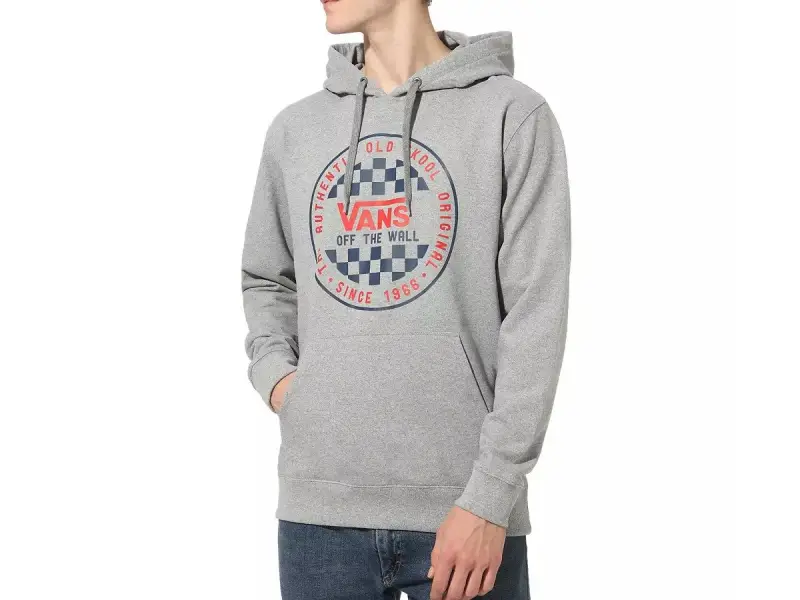 Vans "OG Checker" Hooded Pullover - Cement Heather