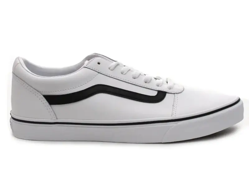 Vans "Ward" Shoes - True White/Black (Leather)