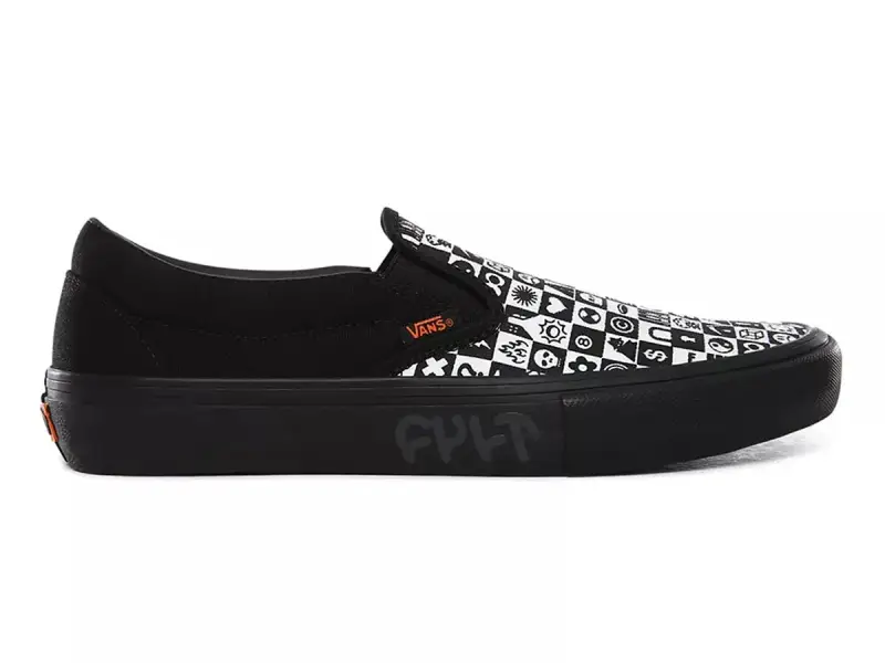 Vans X Cult "Slip-On Pro" Shoes - (Cult) Black Checker