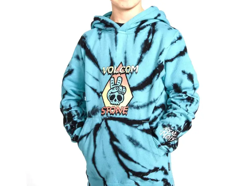 Volcom "Caiden Dye" Hooded Pullover - Pale Aqua (Kids)
