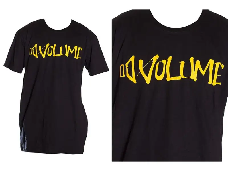 Volume Bikes "Script Staple" T-Shirt - Black/Yellow