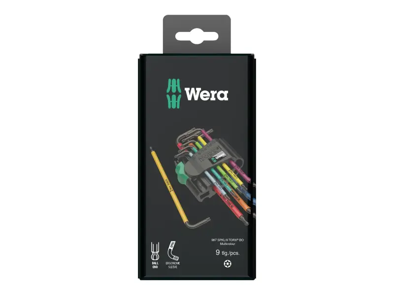 Wera "967/9 TX BO Multicolour" Torx Winkelschlüssel Set - T8 bis T40
