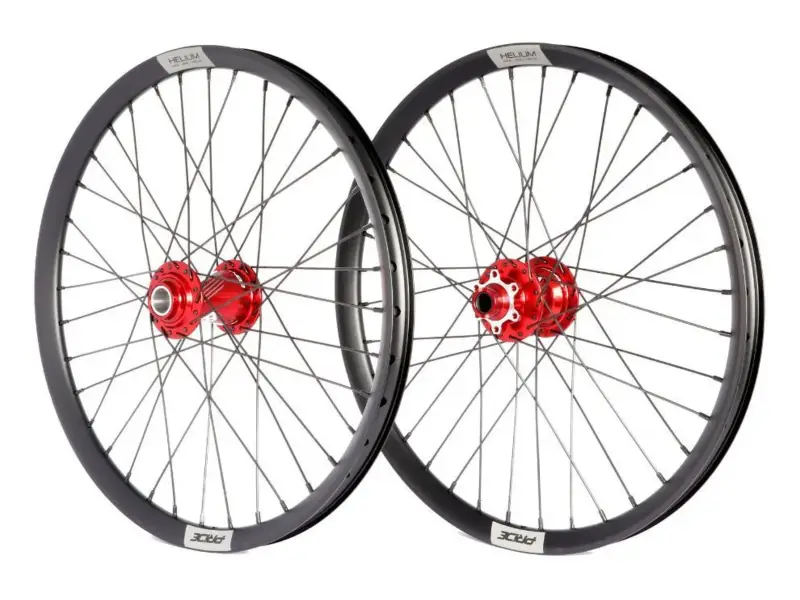 Pride Racing "Control V1 Red 10mm - Helium M24 Disc" BMX Race Laufräder - Rot, Disc, 10mm, 20 Zoll