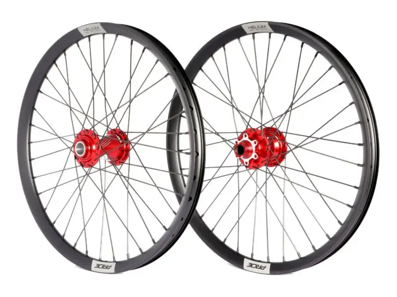Pride Racing "Control V2 Helium M24" BMX Race Laufräder - Rot, 20 Zoll, 15mm Steckachse, Disc