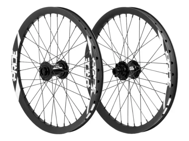 Pride Racing "Wave / Fusion" BMX Race Complete Wheelset - Carbon, Disc, 20mm/15mm Axle