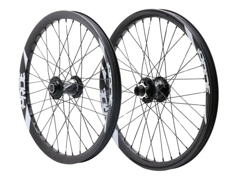 Pride Racing "Wave CFR Pro / Control V2" BMX Race Complete Wheels - Gloss White / Black, 20 Inch, 1…