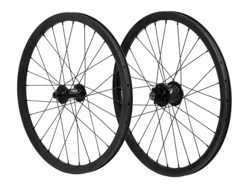 Pride Racing "Wave / Matrix" BMX Race Complete Wheels - 20 Inch, Carbon, 10/15mm Axle, Disc