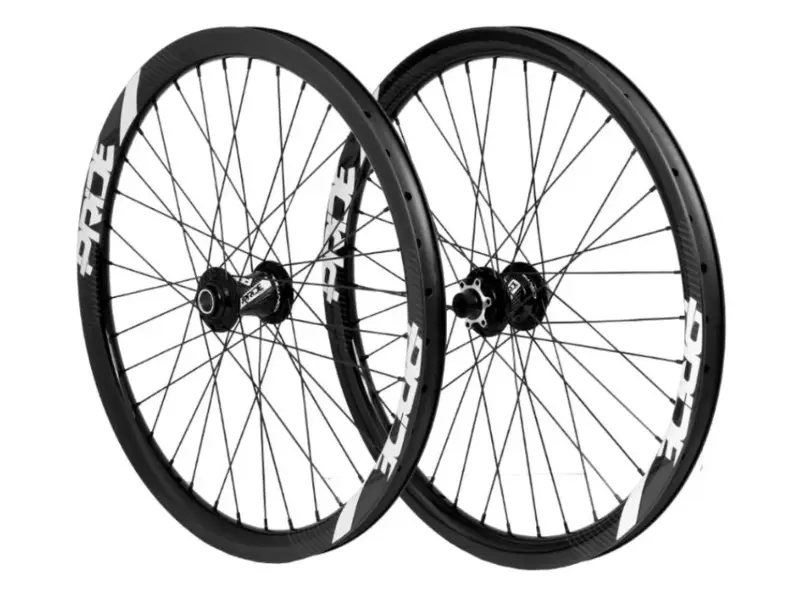 Pride Racing "Gravity Disc / Control V2" BMX Race Complete Wheels - 24 Inch, 20/15mm Thru Axle, Bla…