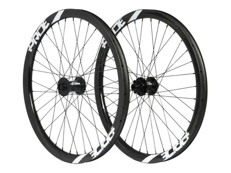 Pride Racing "Gravity Gloss Disc - Fusion 20/15mm" BMX Race Complete Wheels - 24 Inch / Carbon / Di…