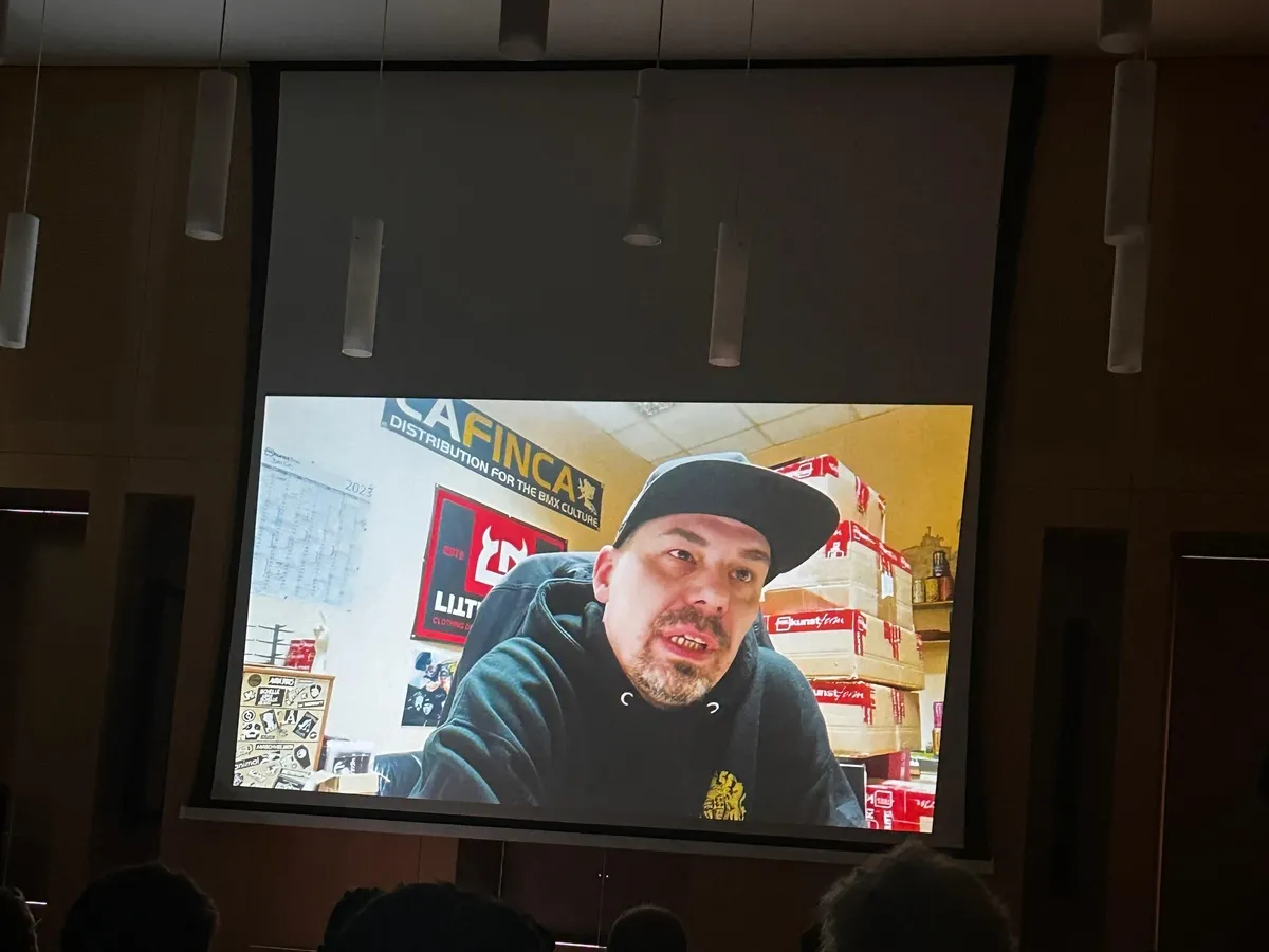 An interview from the documentary on the big screen of the BMX Cinema Night