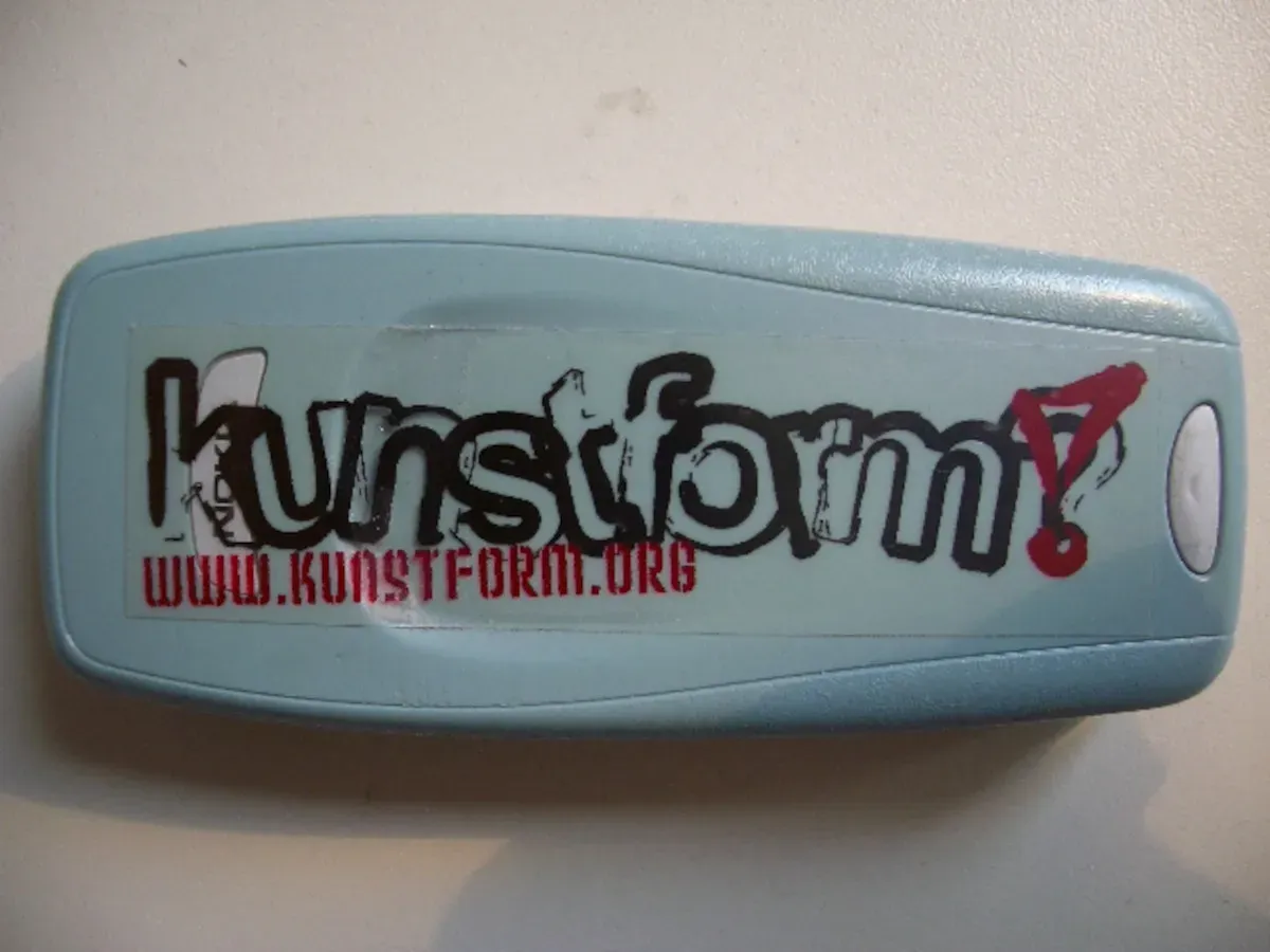 An early kunstform?! sticker with the address www.kunstform.org