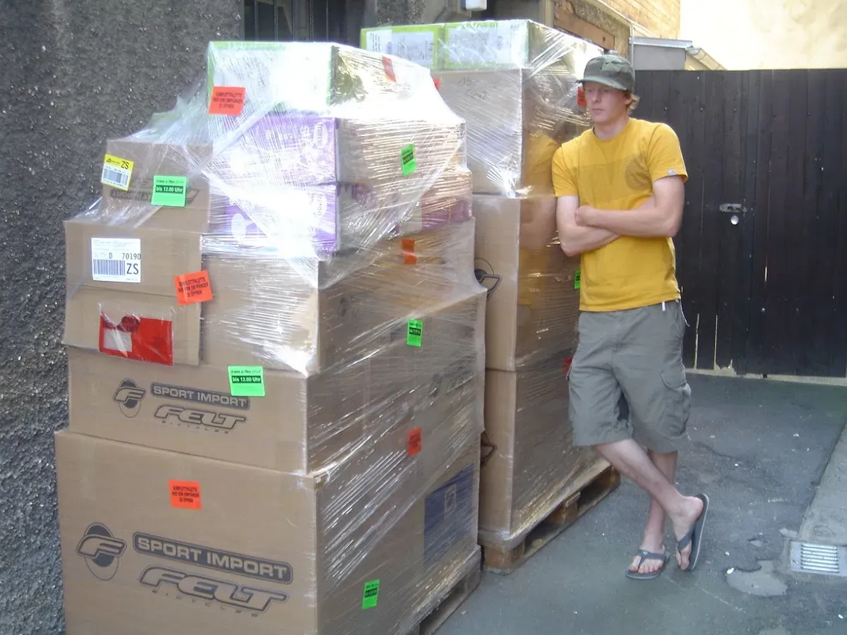 A whole pallet of boxes, delivered
